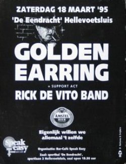 Golden Earring show ticket March 18 1995 Helevoetsluis - Sporthal de Eendracht